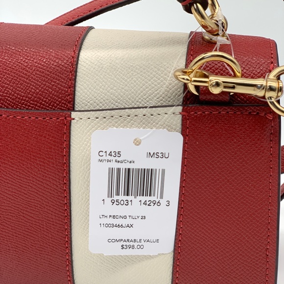 Coach Tilly Satchel 23 Red/Chalk - Picture 10 of 12